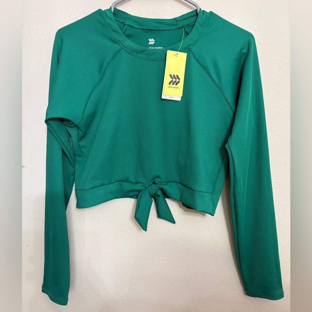 All in Motion Teal/Green Long Sleeve Swim Top